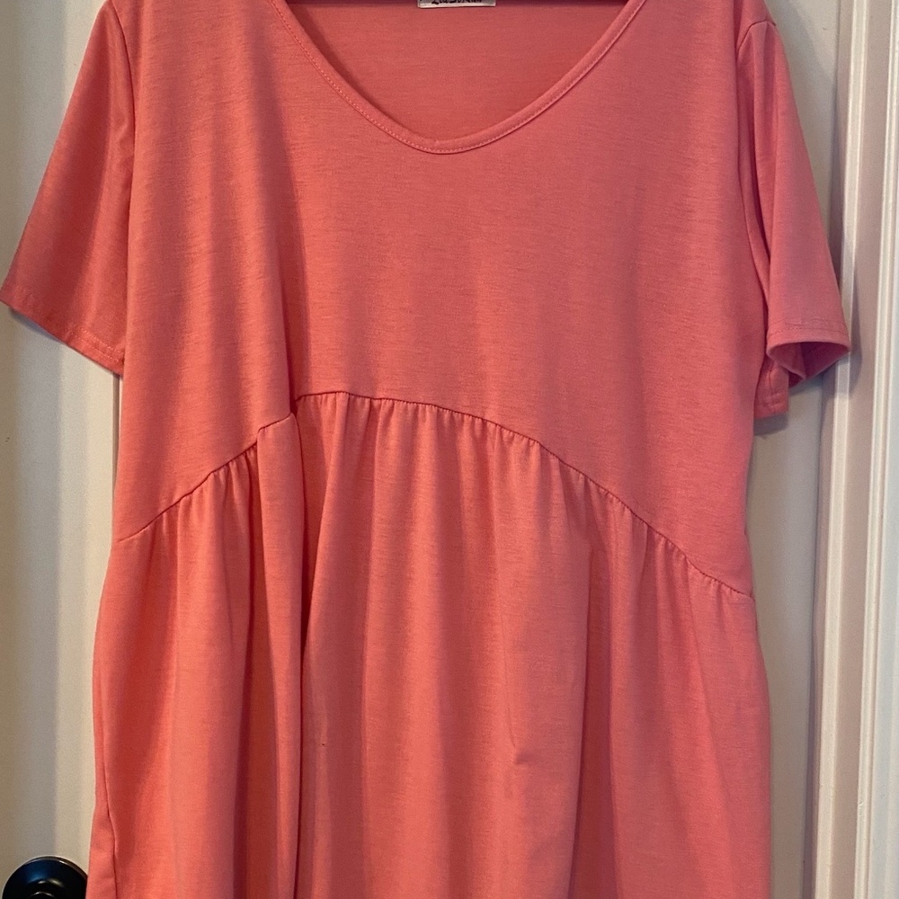 Women's Flared Hem Tunic Loose Fitting Babydoll Blouse